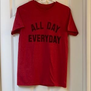 ALL DAY EVERYDAY red t-shirt k.i.d size MED